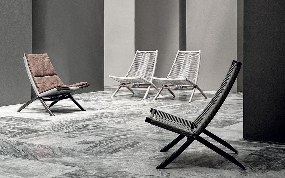 HULI Rope, fabric and ash armchair