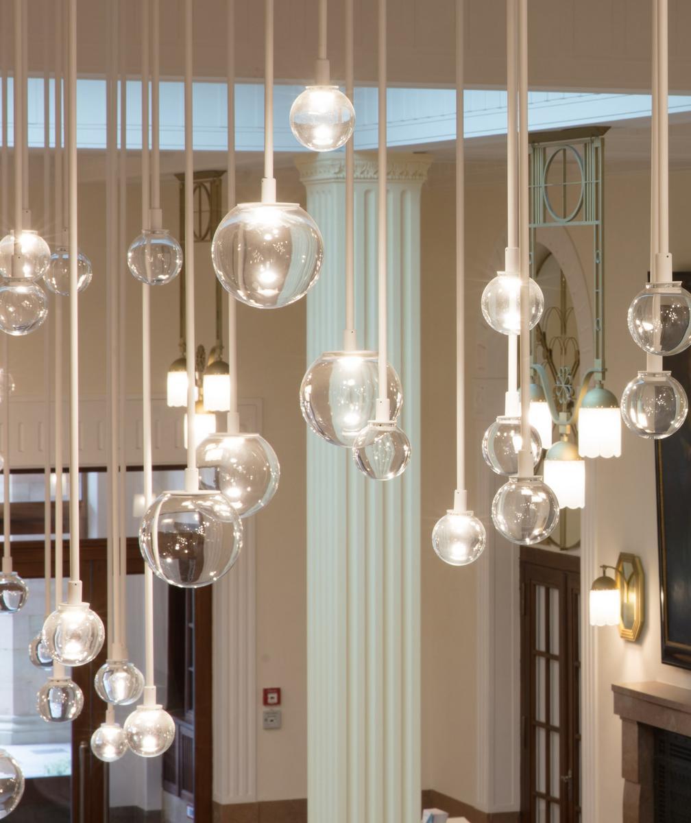 BANGSTER LED glass and aluminium pendant lamp