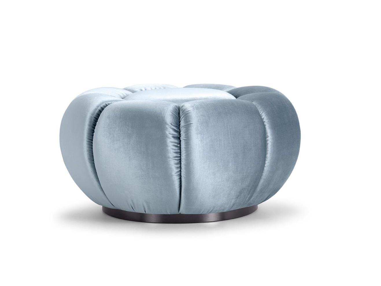 ARKE Upholstered round fabric pouf