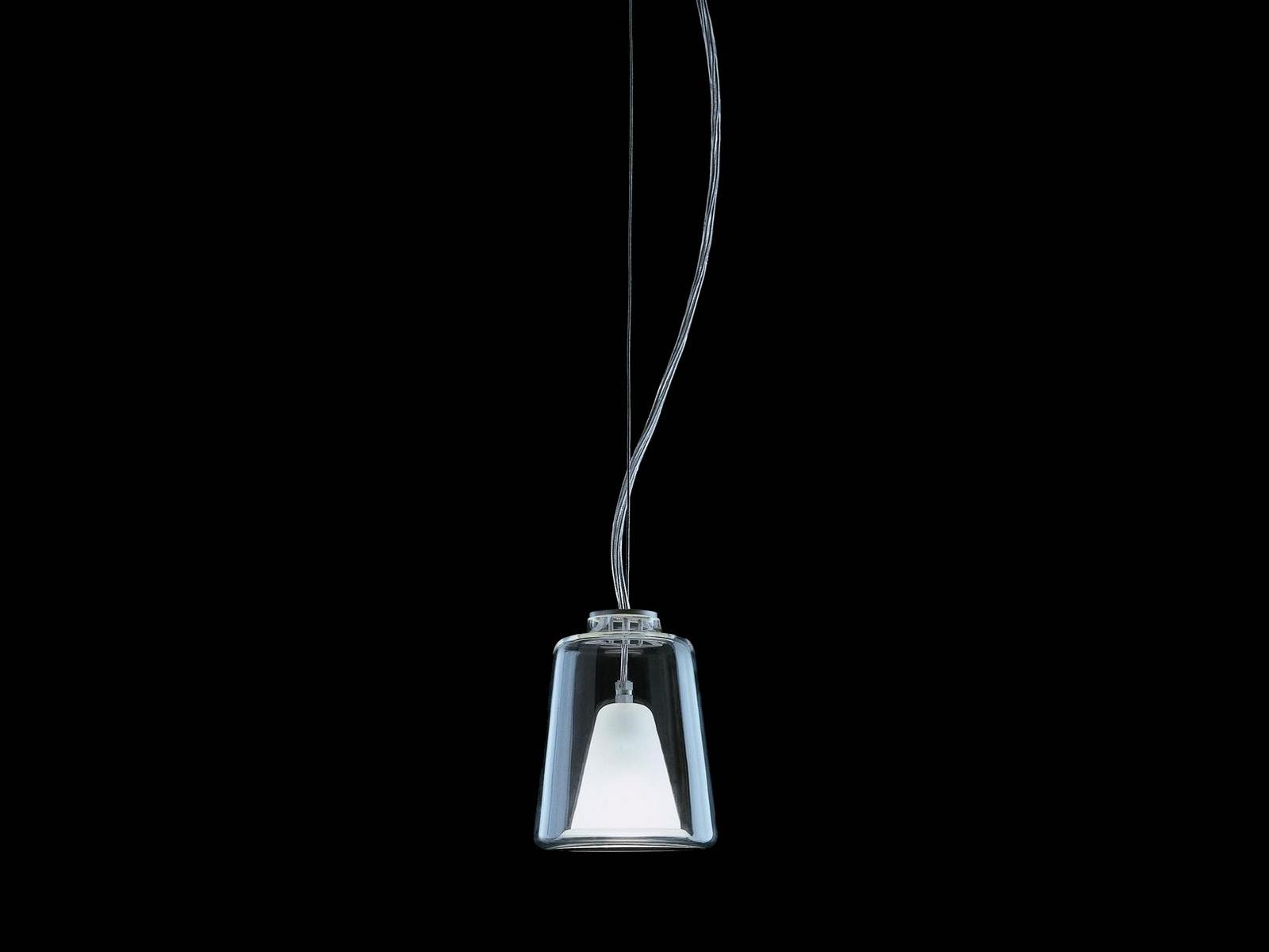 LANTERNINA - 471 Contemporary style glass and aluminium pendant lamp