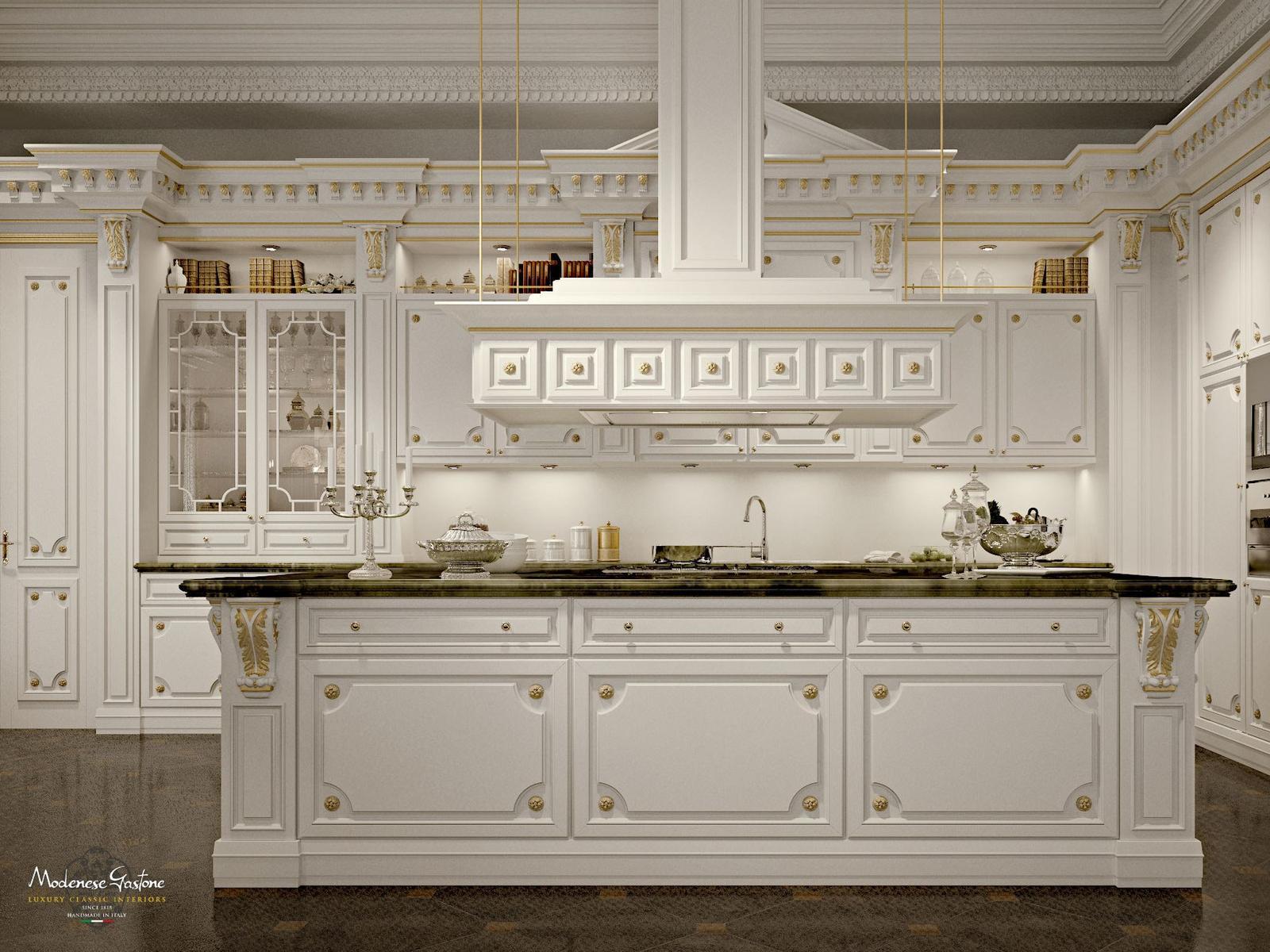 ROMANTICA - IVORY AND GOLD Custom solid wood kitchen