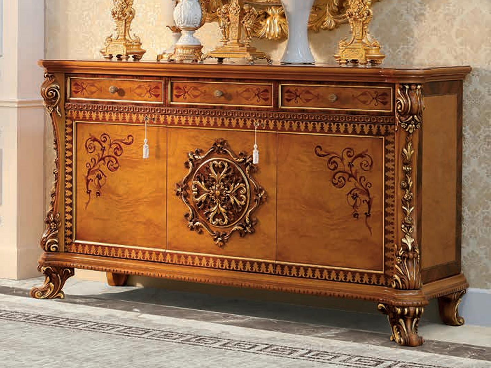 14124 Wooden sideboard with doors with drawers