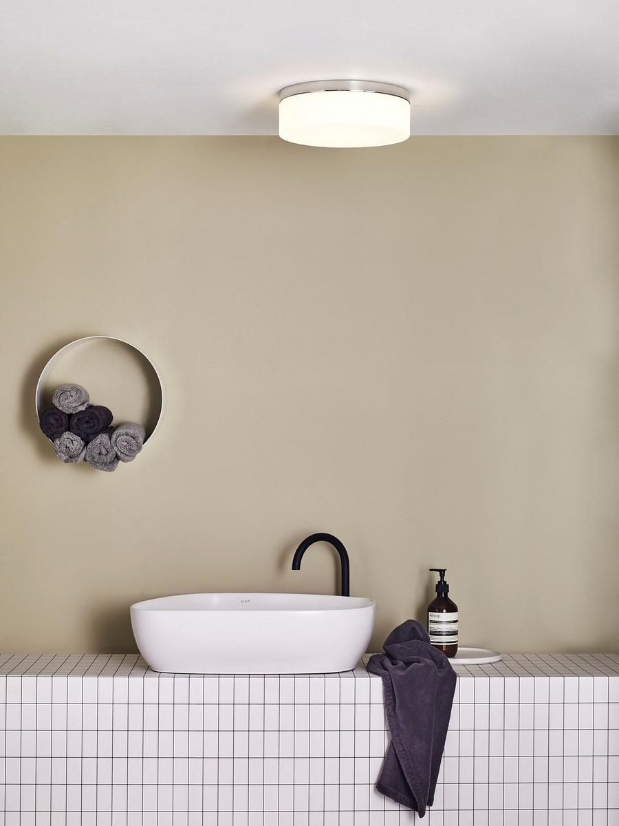 SABINA 280 LED glass and steel ceiling light