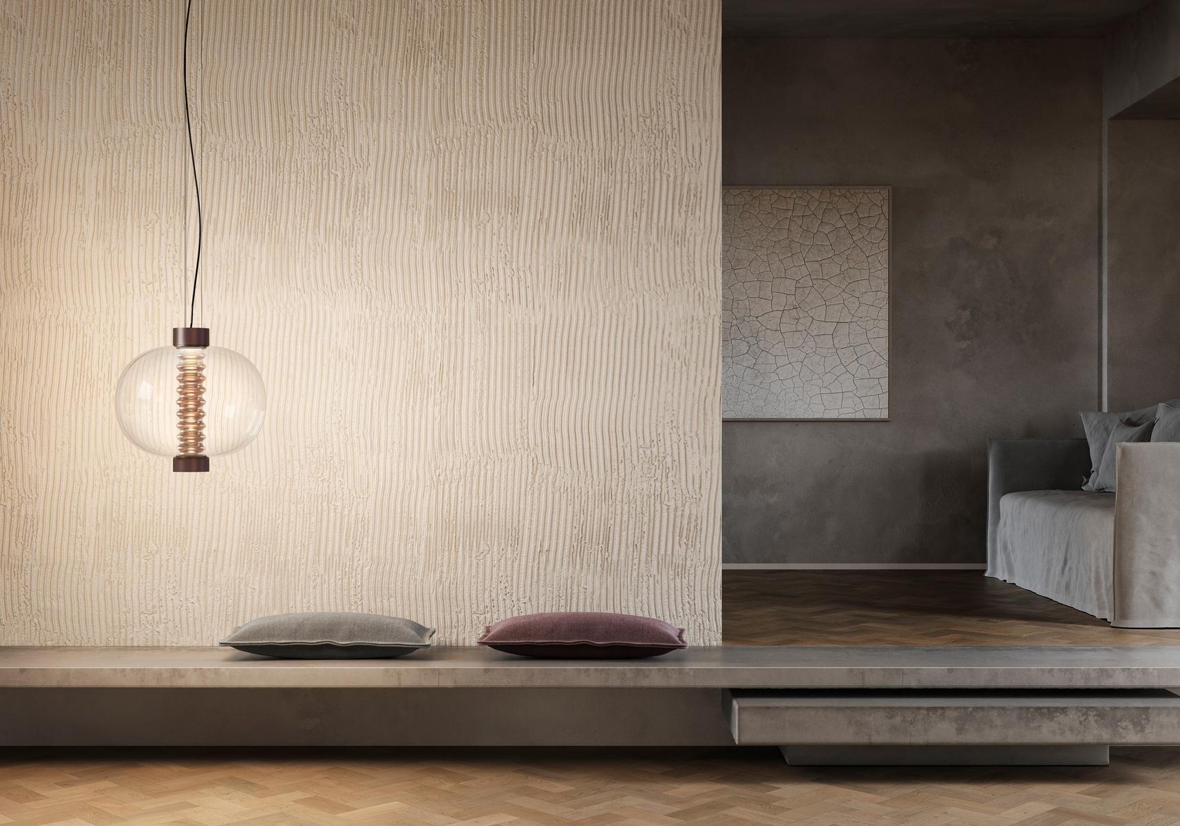 BOLHA LED glass pendant lamp with dimmer