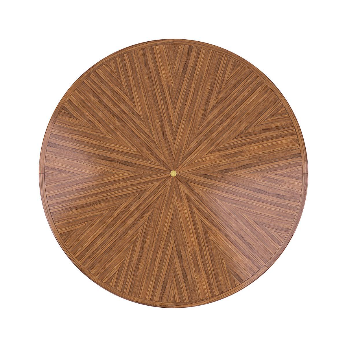 PETRUS Round walnut table with Lazy Susan