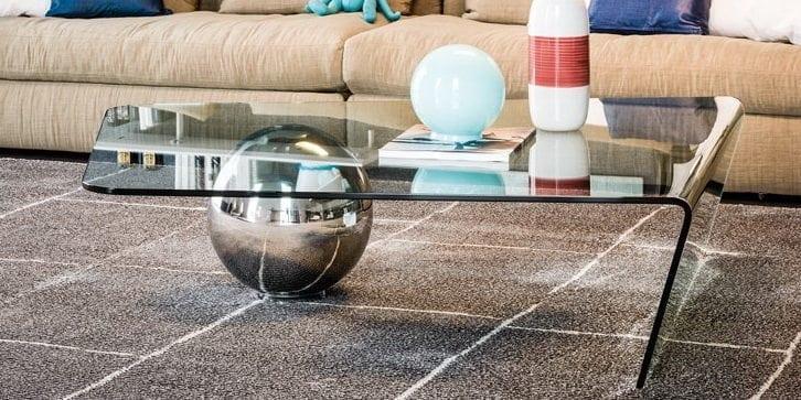 GLOBE Rectangular glass coffee table