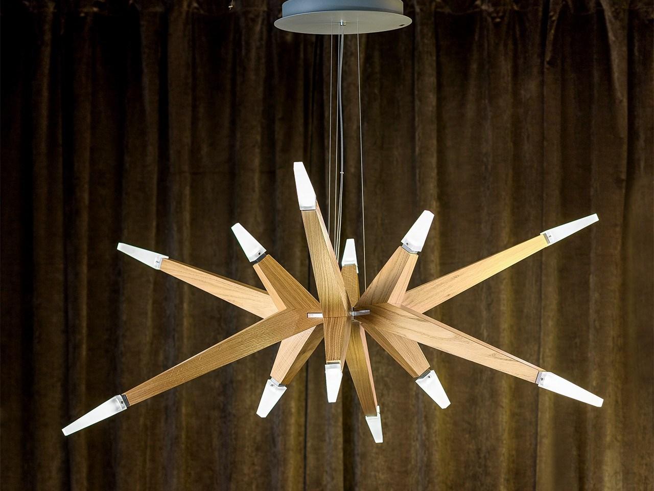 FLASHWOOD S12 140 LED oak chandelier