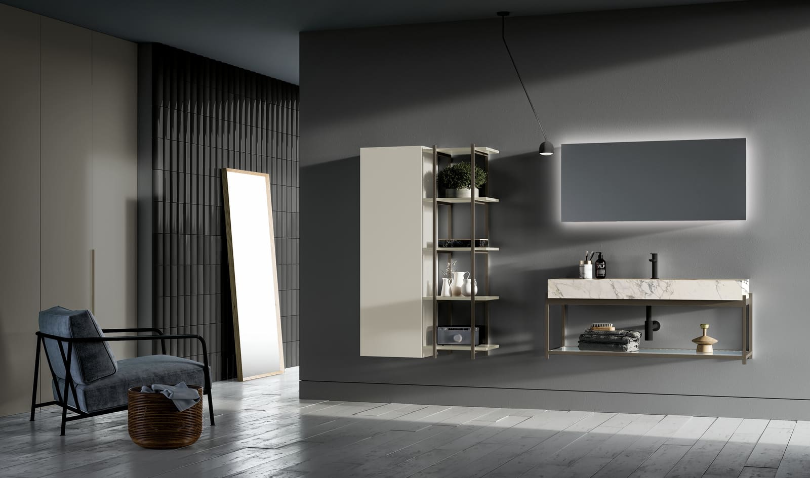SIDERO Lacquered bathroom