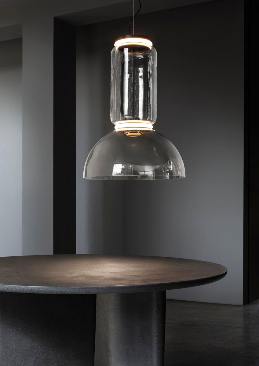 NOCTAMBULE BOWL LED direct light Blown crystal pendant lamp