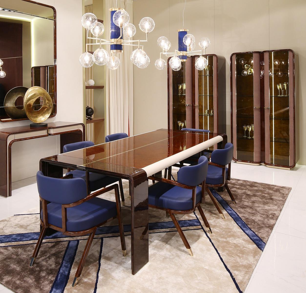 MADISON Wood and glass display cabinet