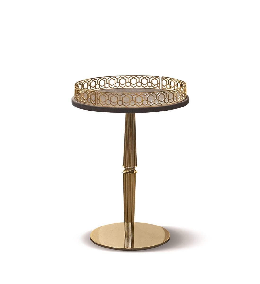GUERIDON Round metal coffee table