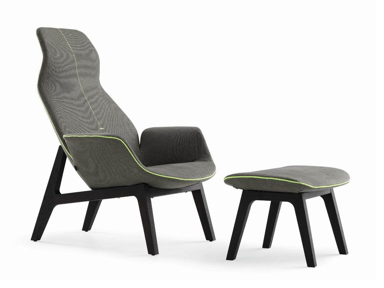 VENTURA LOUNGE Fabric armchair with headrest