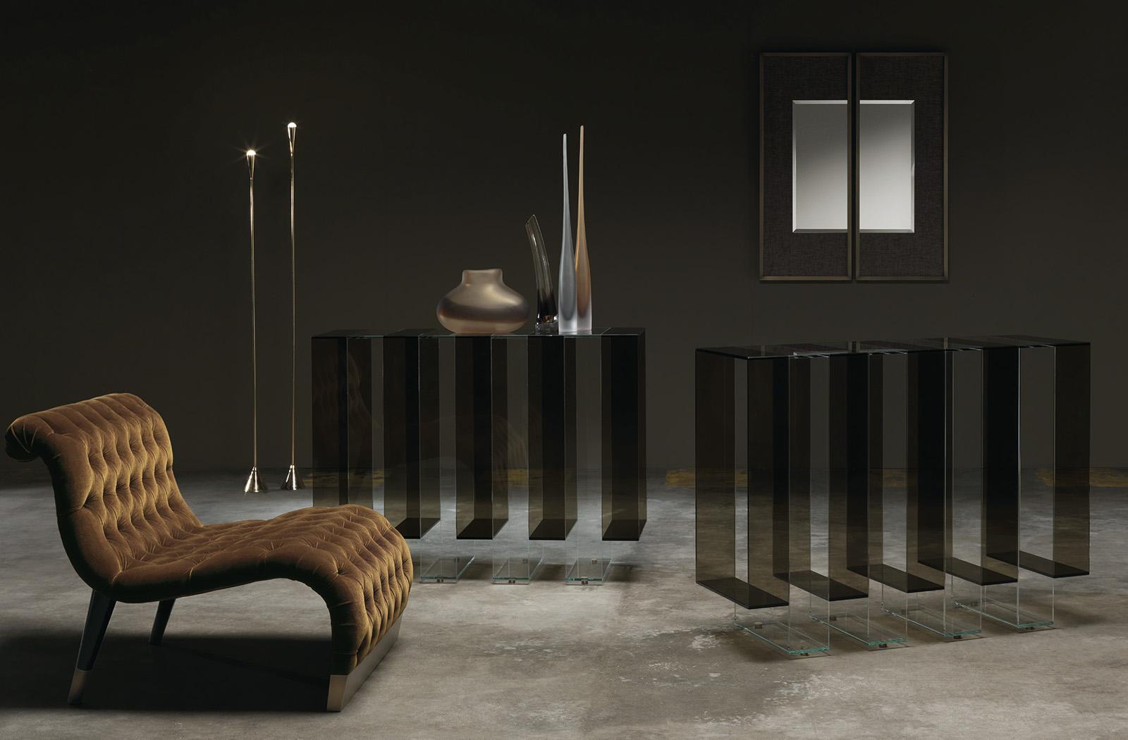 JENGA Rectangular glass console table