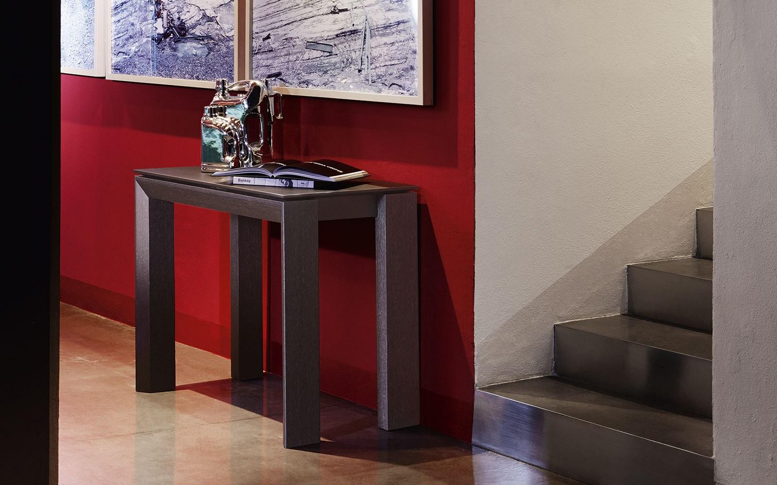 OMNIA Extending rectangular wooden console table
