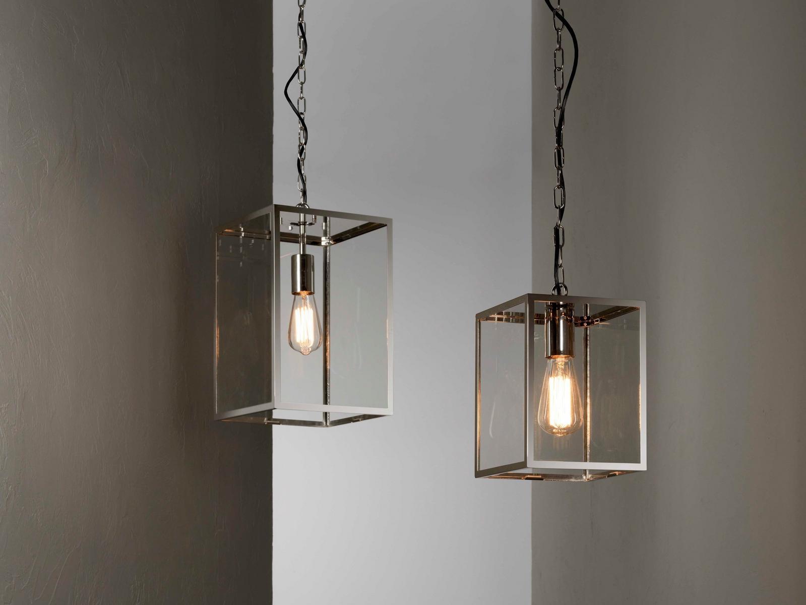 HOMEFIELD PENDANT LED Glass and Stainless Steel outdoor pendant lamp