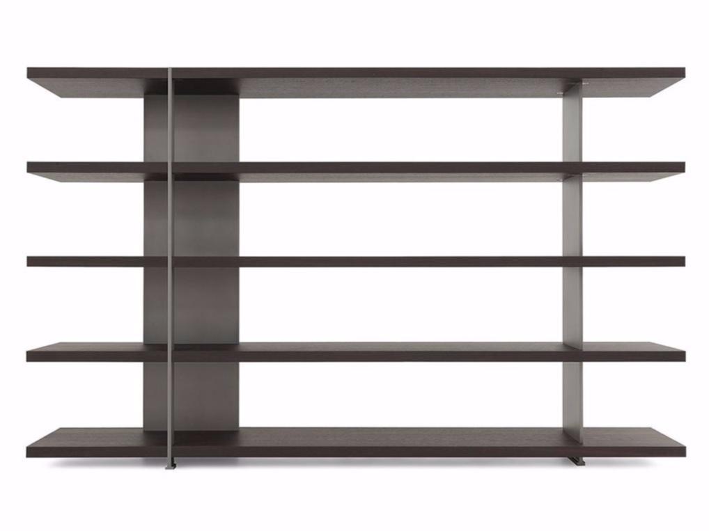BRISTOL Open double-sided wood veneer bookcase