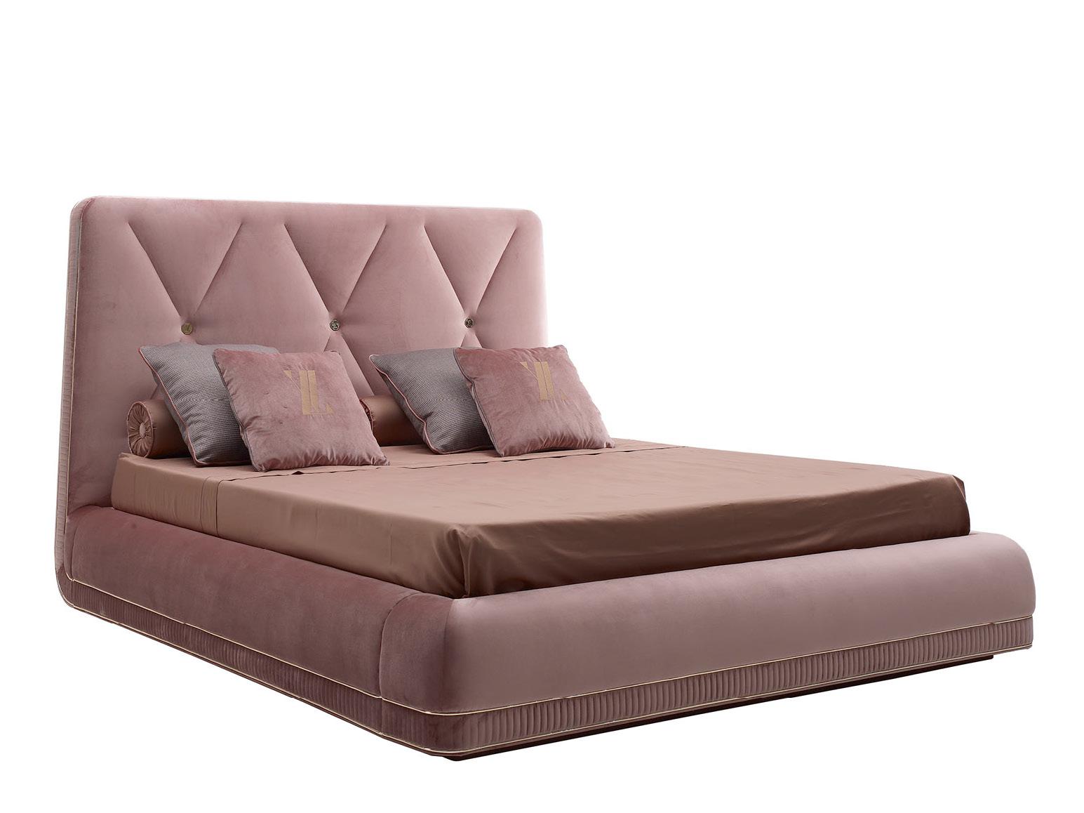 GILDA Double bed with upholstered headboard