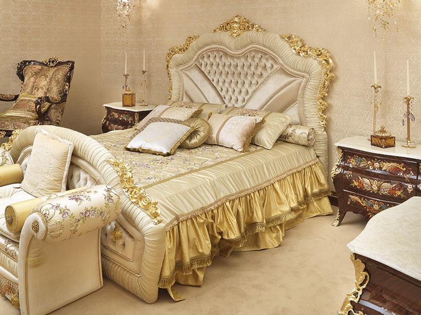 14205 Double bed with upholstered headboard
