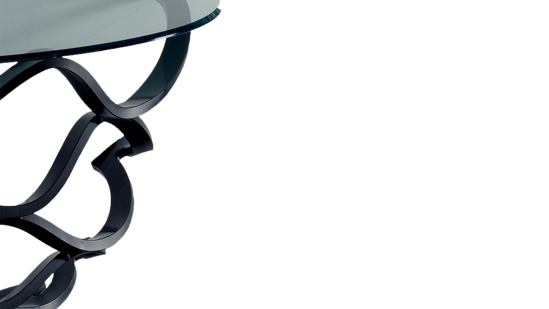 NEOLITICO Demilune glass console table