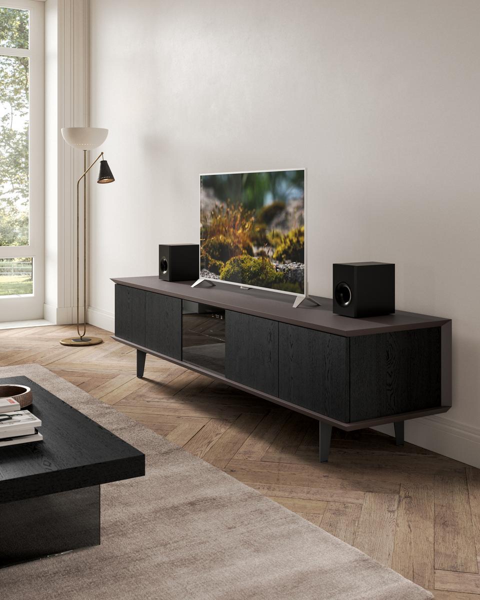 BRERA TV Wood and glass sideboard
