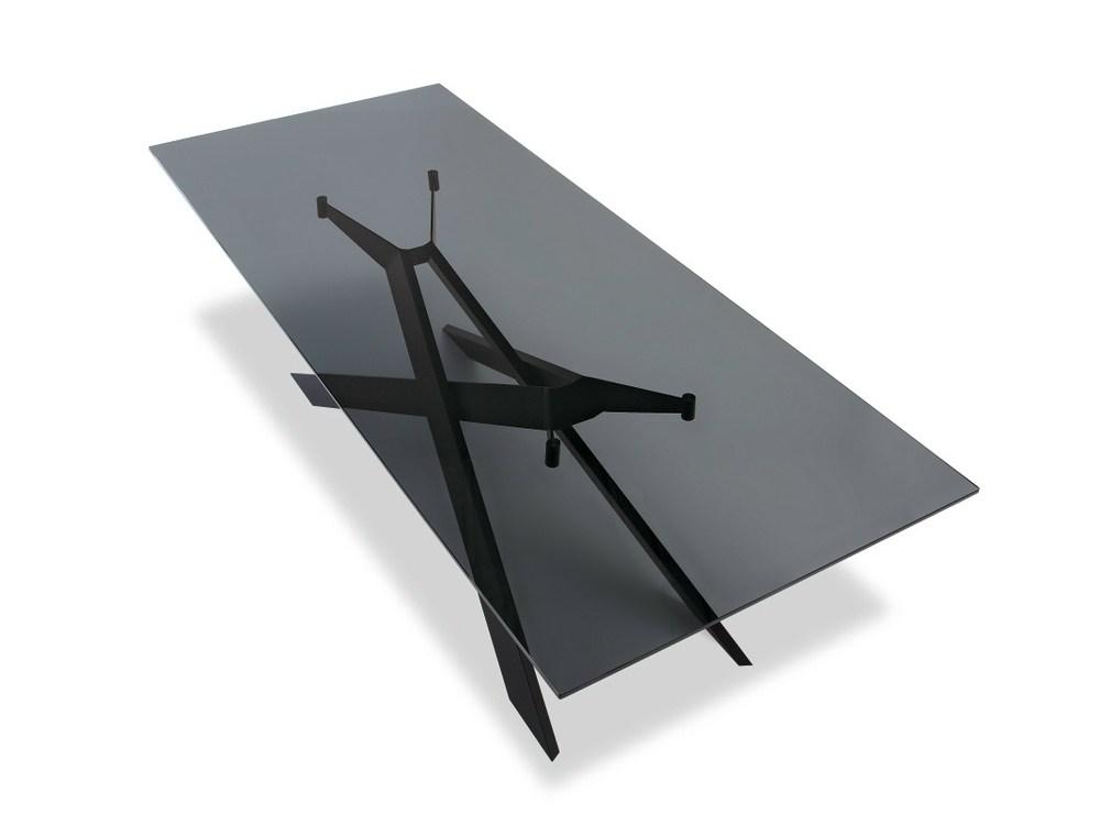 CROSS Rectangular glass table