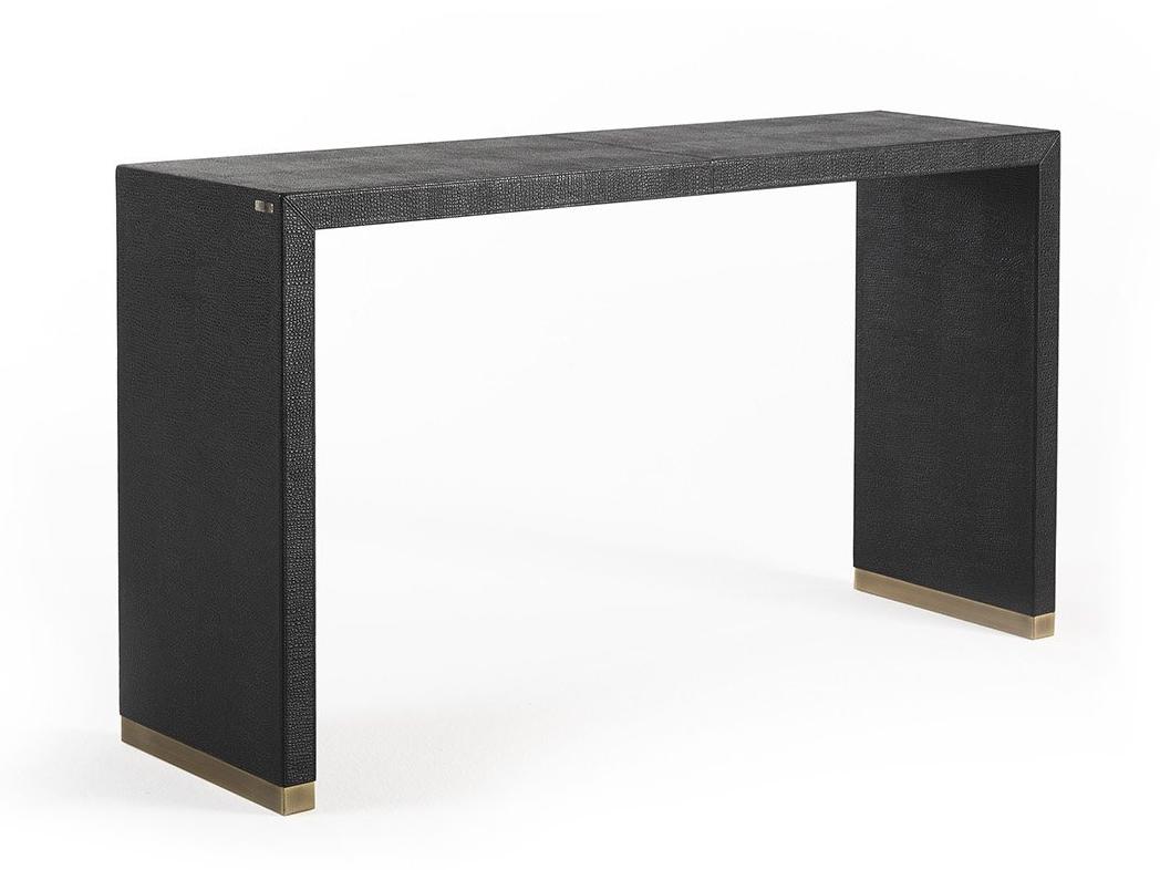 KAY Rectangular leather console table