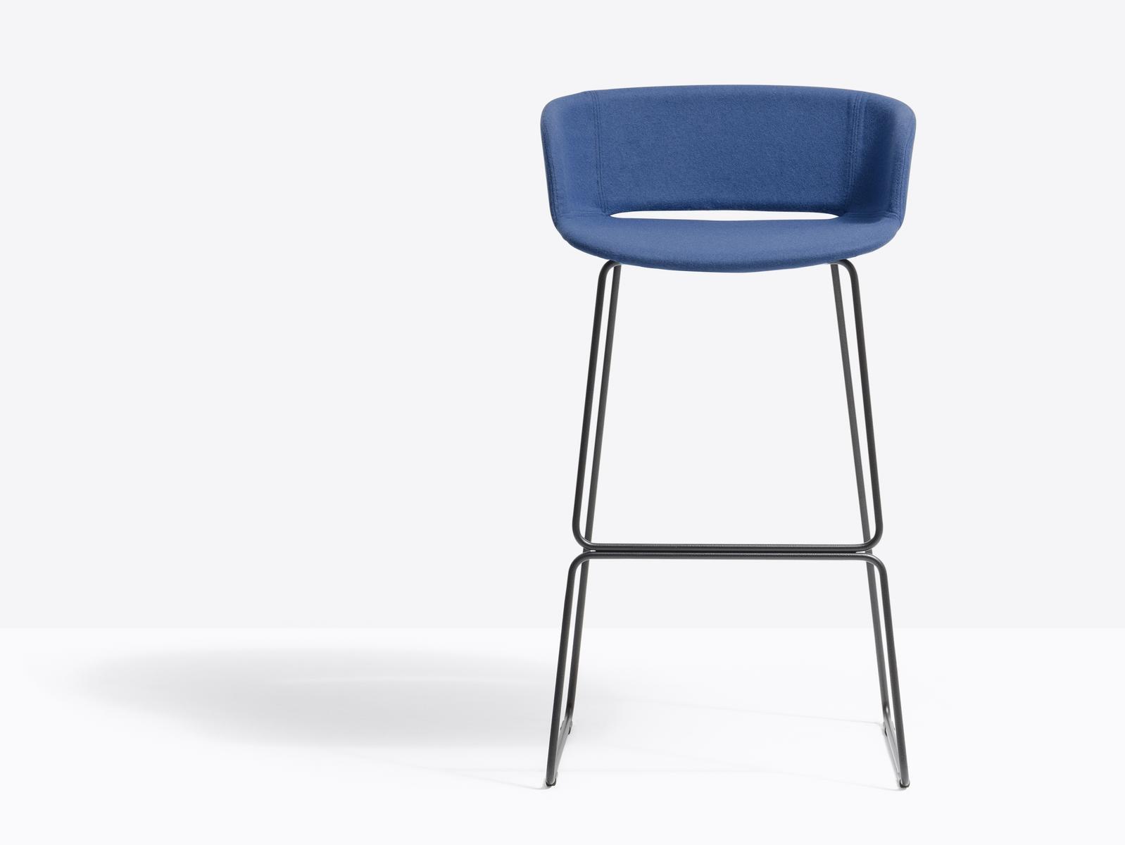 BABILA 2748/2 Sled base fabric stool with back