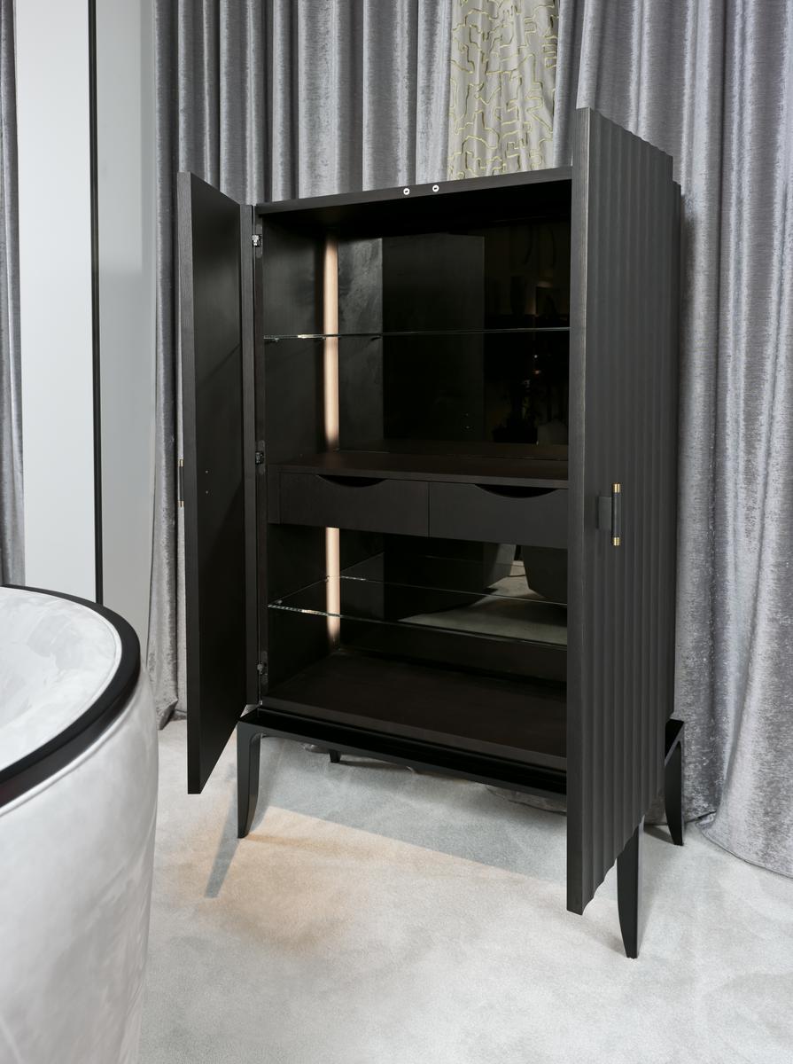 AURIGA Wooden bar cabinet with integrated lighting