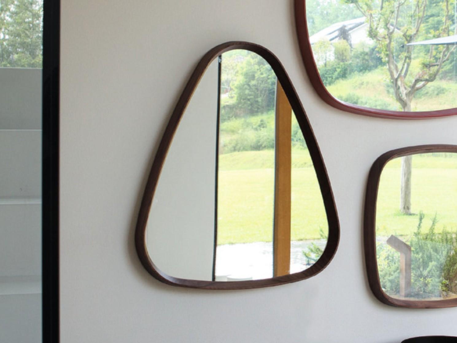 MIX Wall-mounted mirror and wooden frame