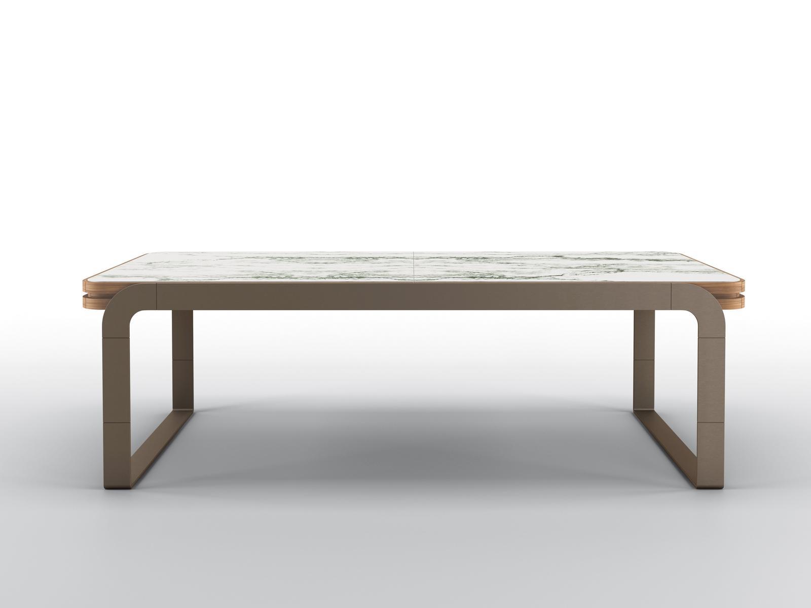 GILLON Extending rectangular Calacatta marble table