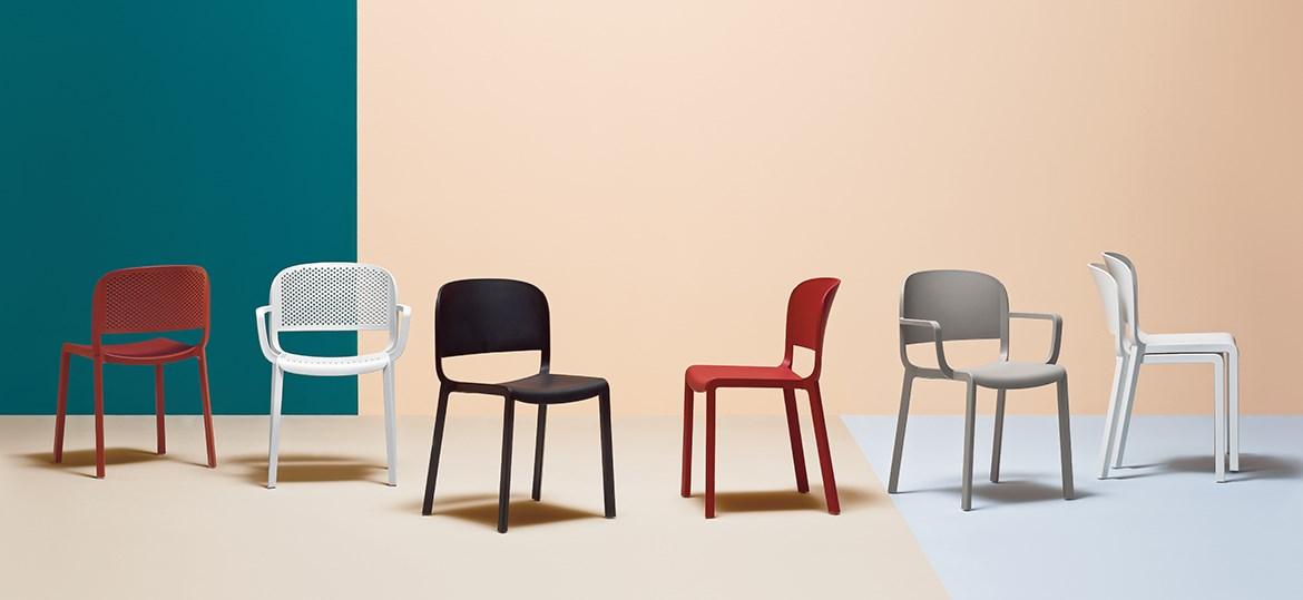 DOME 265 Polypropylene chair with armrests