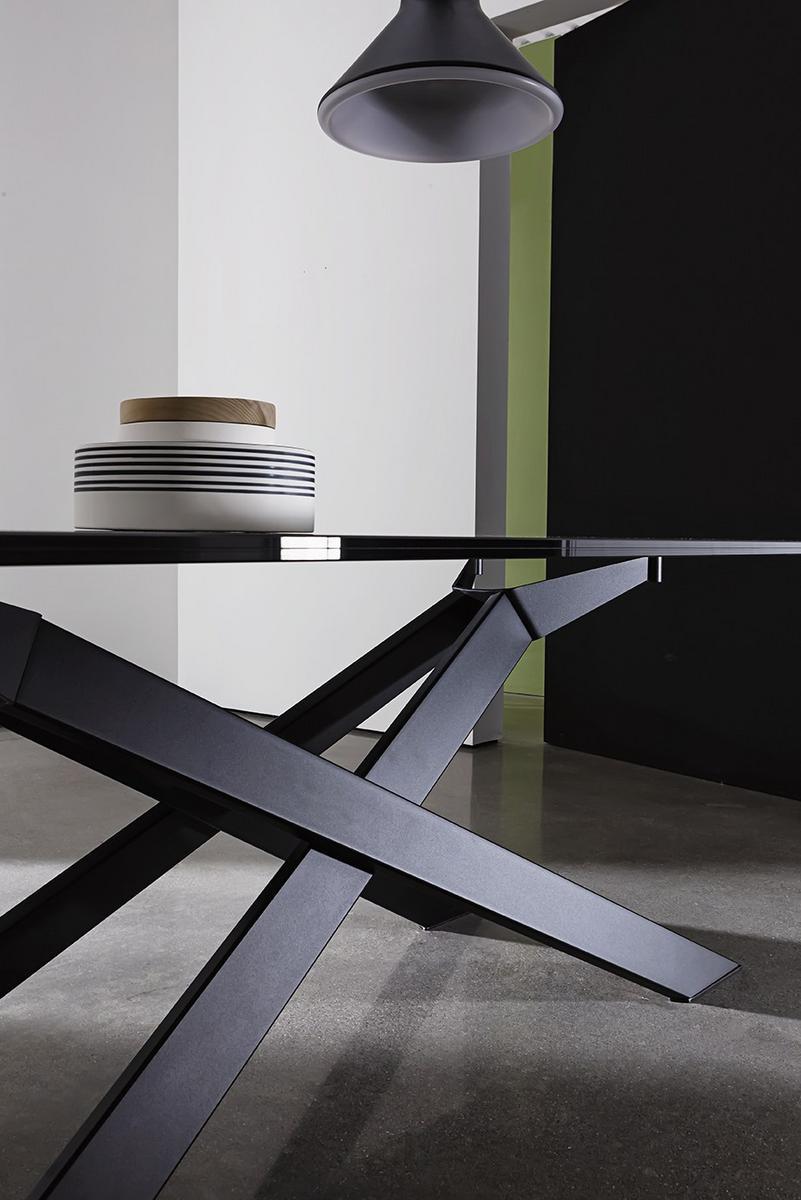 CROSS Rectangular glass table