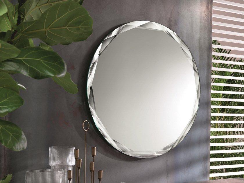 GIOIELLO Round framed wall-mounted crystal mirror