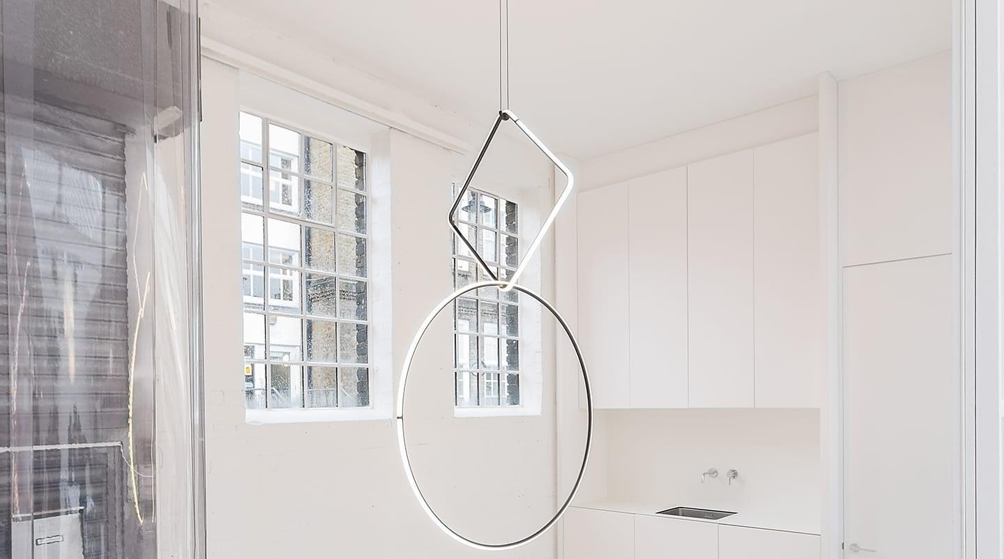 ARRANGEMENTS SQUARE LED powder coated aluminium pendant lamp