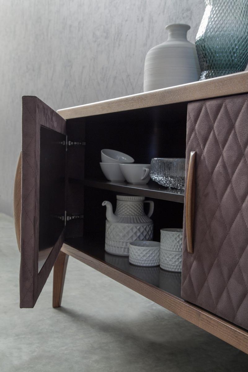 TIFFANY Leather sideboard with doors