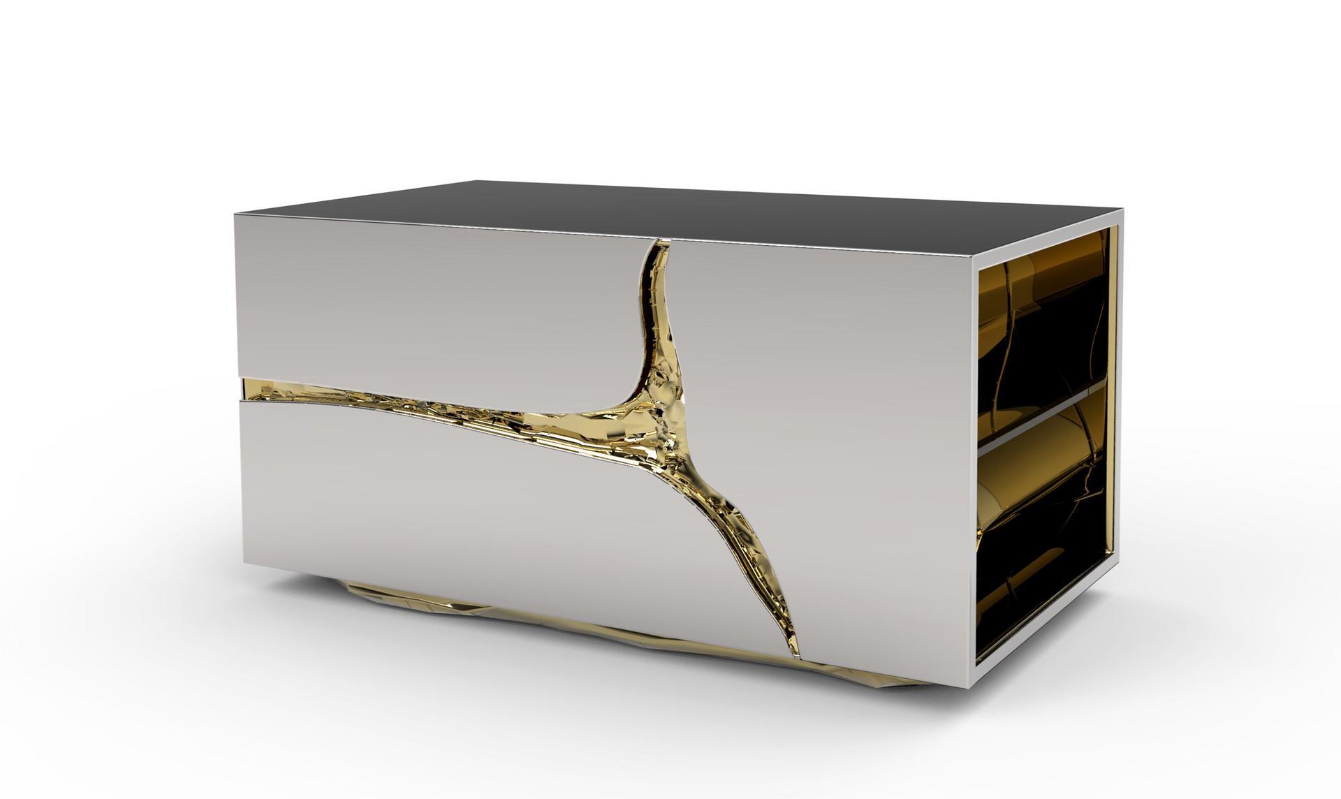 LAPIAZ Rectangular wooden bedside table with drawers