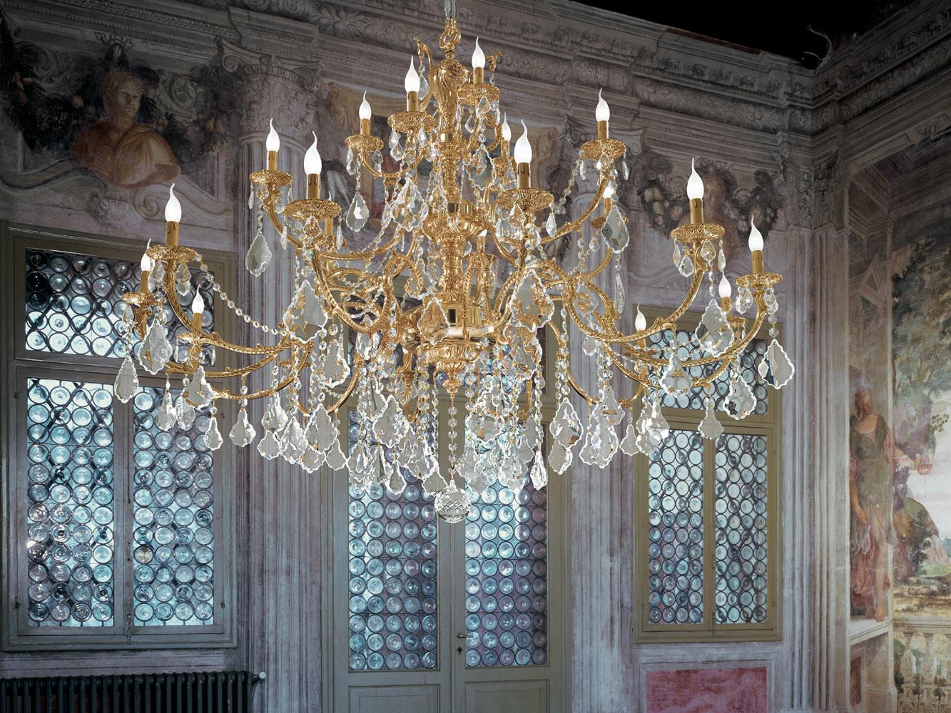 ERMES 099/21-SH/P French Gold chandelier with Schoeler crystals