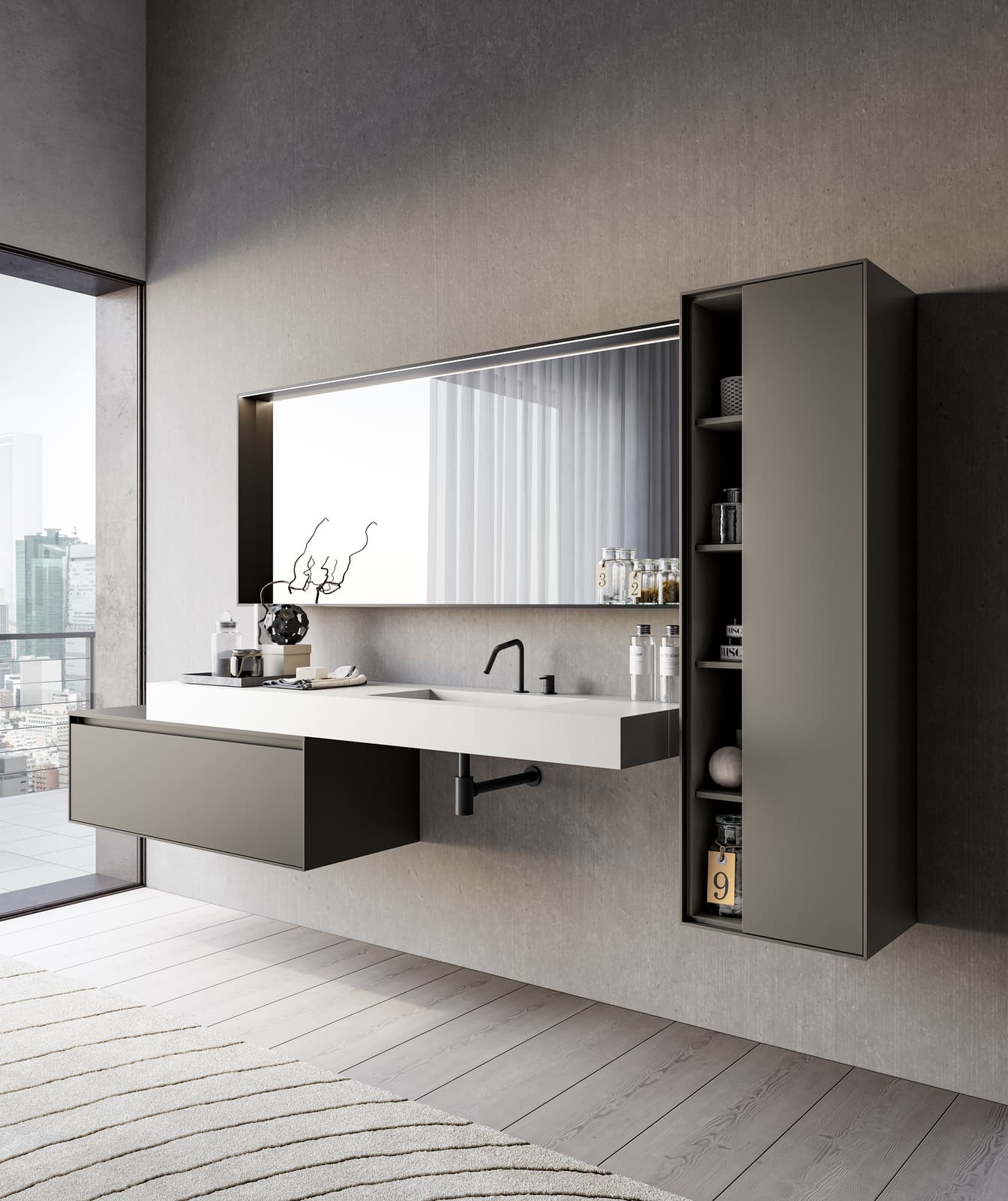 TRACCIA Glass bathroom