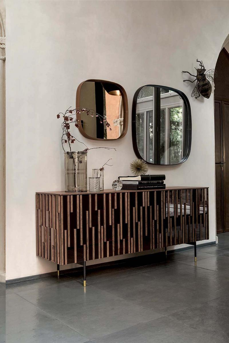 DROPS Wood and glass sideboard with doors