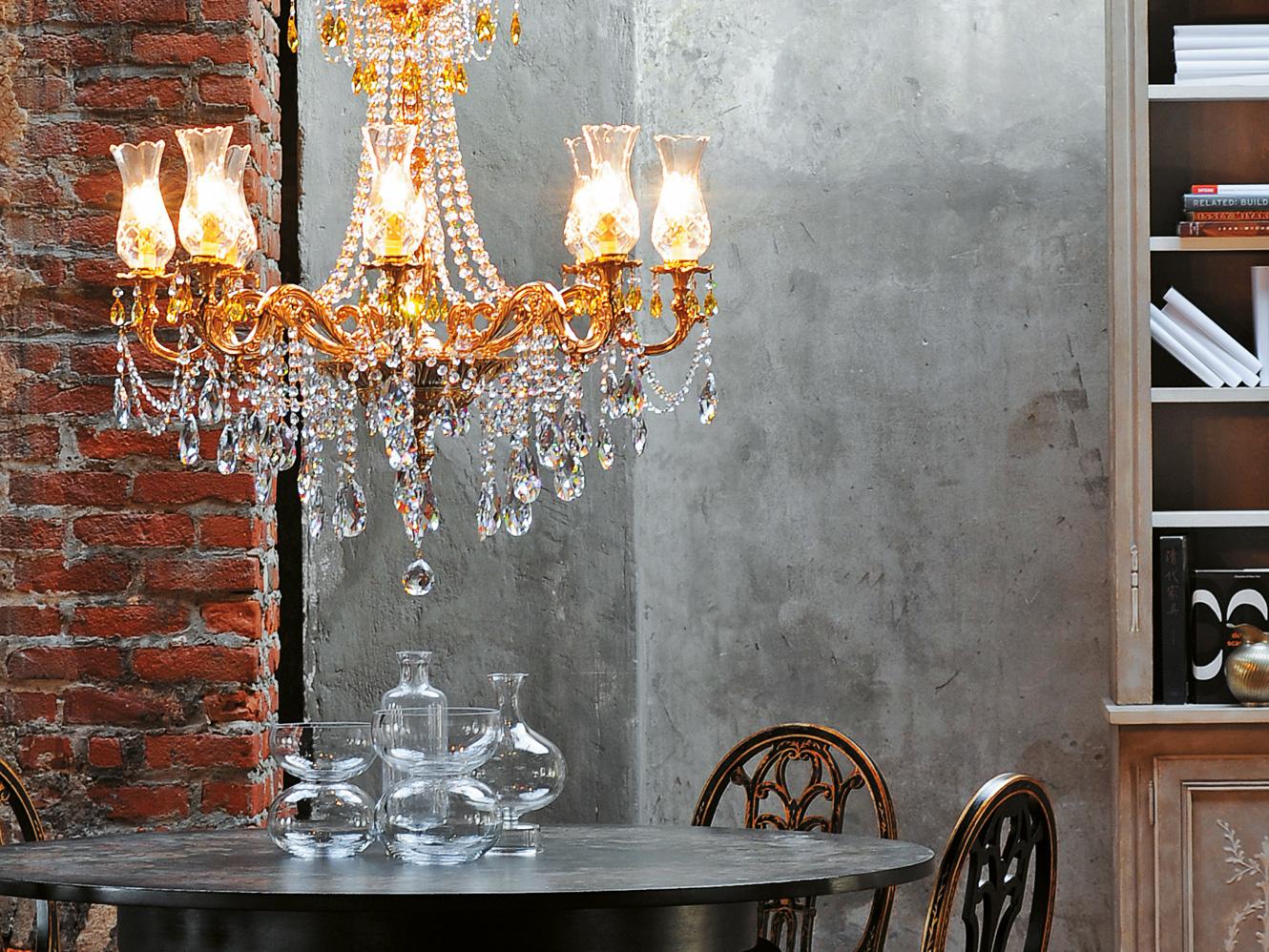 QUEEN 095/8-SH/G French Gold chandelier with Schoeler Crystals