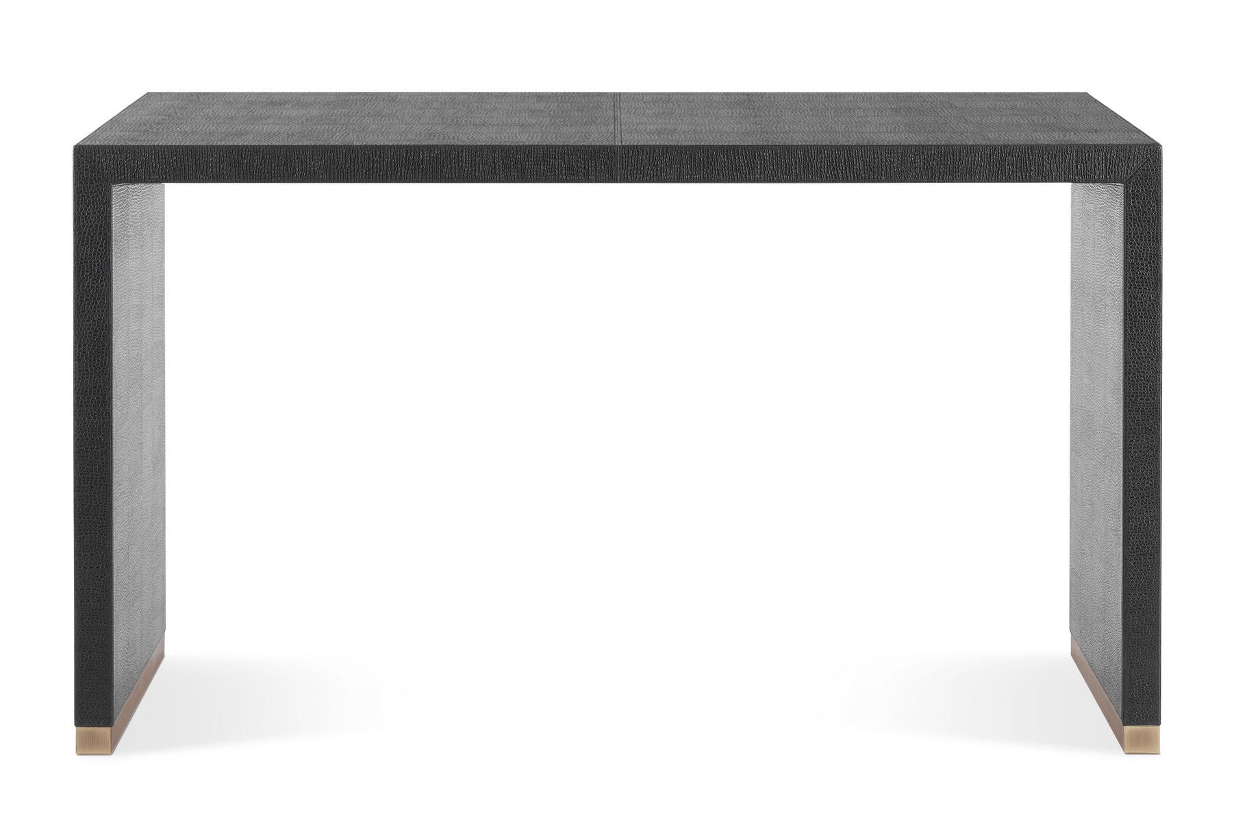 KAY Rectangular leather console table