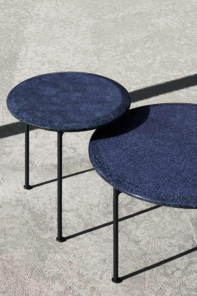 BOREA Garden side table with lava stone top