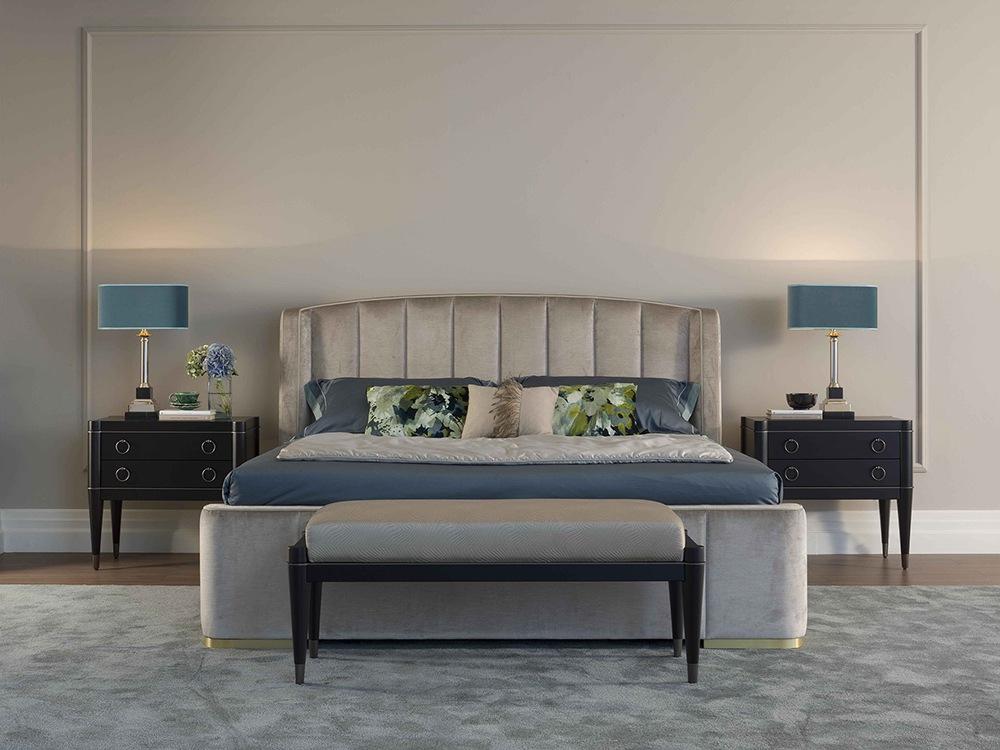 AMBRA Rectangular lacquered bedside table with drawers