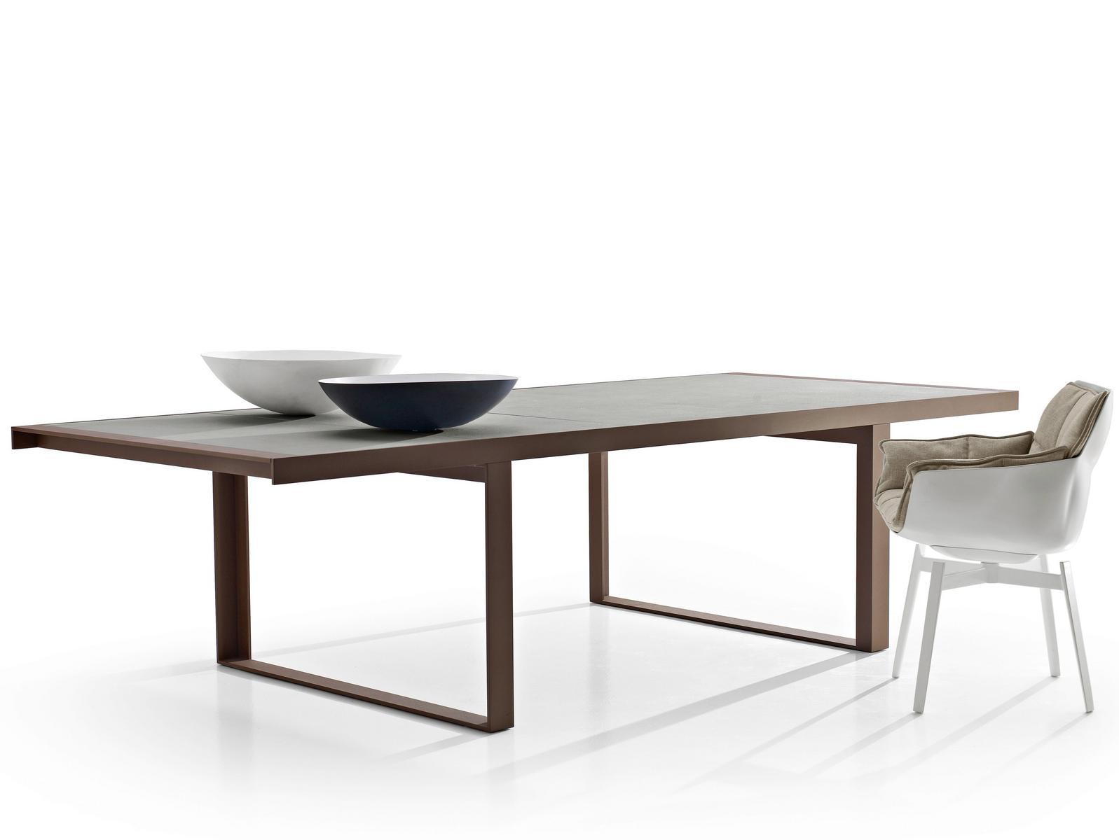 CANASTA Rectangular porcelain stoneware garden table
