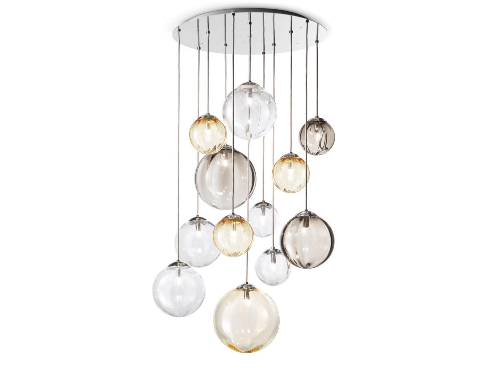 PUPPET SP R Direct light blown glass pendant lamp
