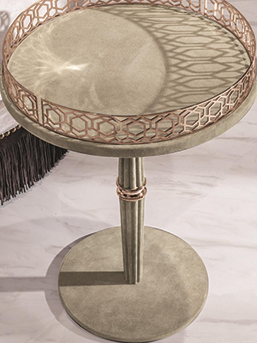 GUERIDON Round metal coffee table