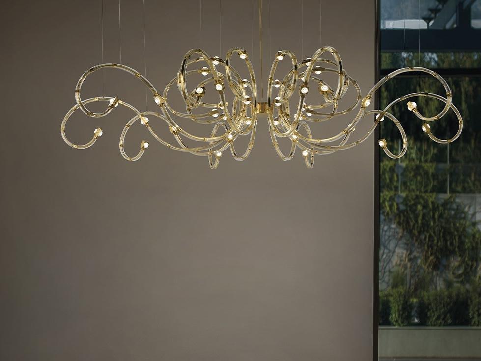 RAQAM Q5 LED metal chandelier with crystals