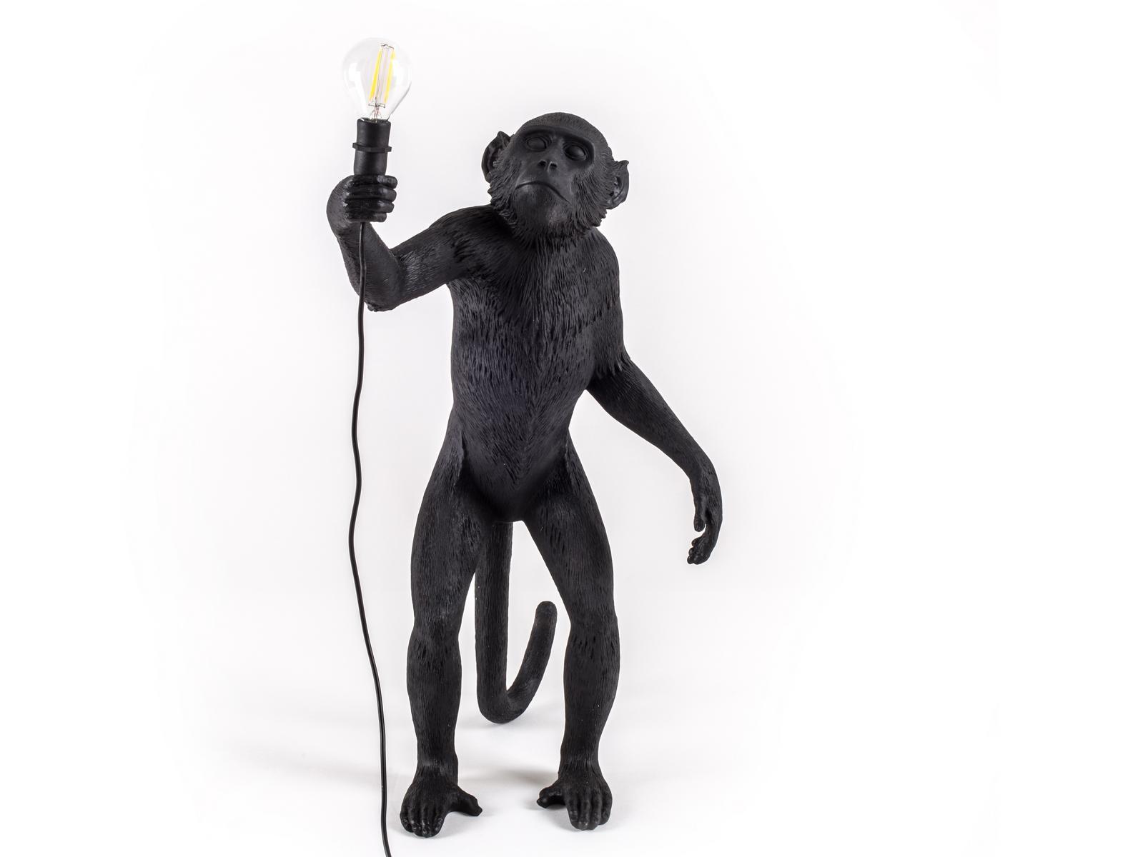 THE MONKEY LAMP BLACK STANDING LED resin floor lamp
