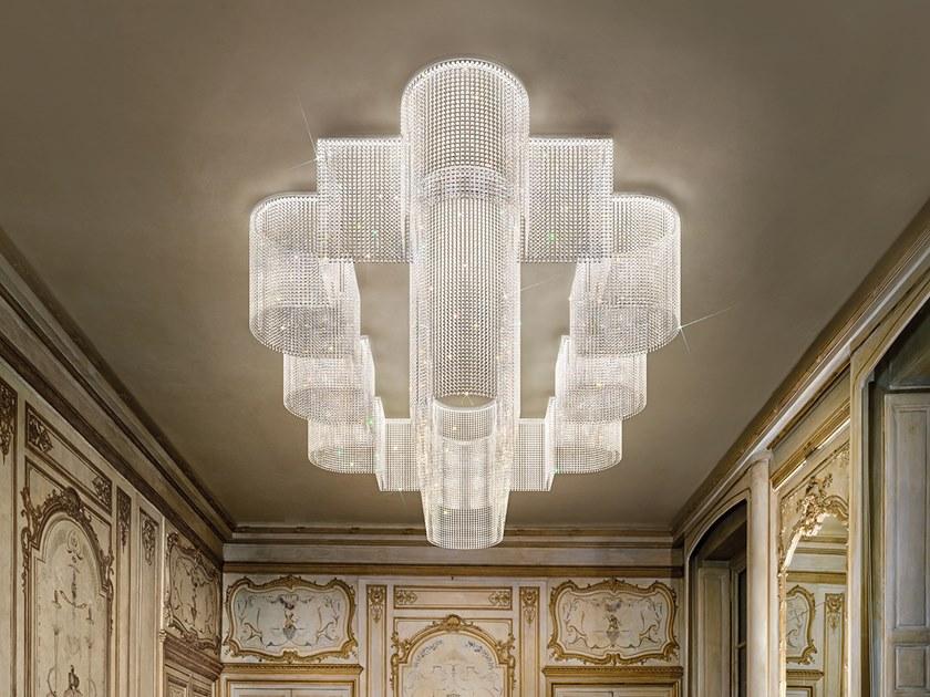 GALASSIA O1 TPL LED painted metal ceiling lamp with crystals