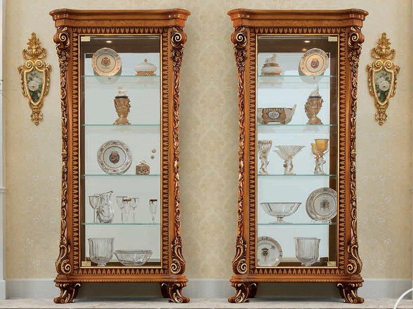 14121 - 14122 Wood and glass display cabinet